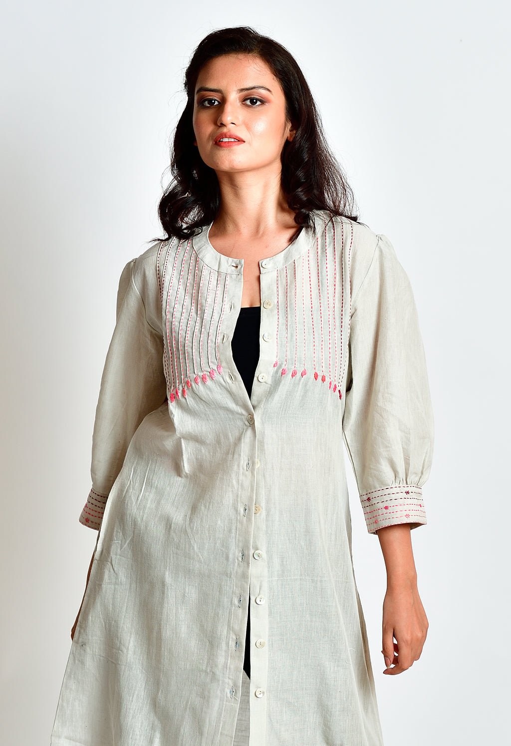 Saanjh - Linen cotton dress cum jacket image 10