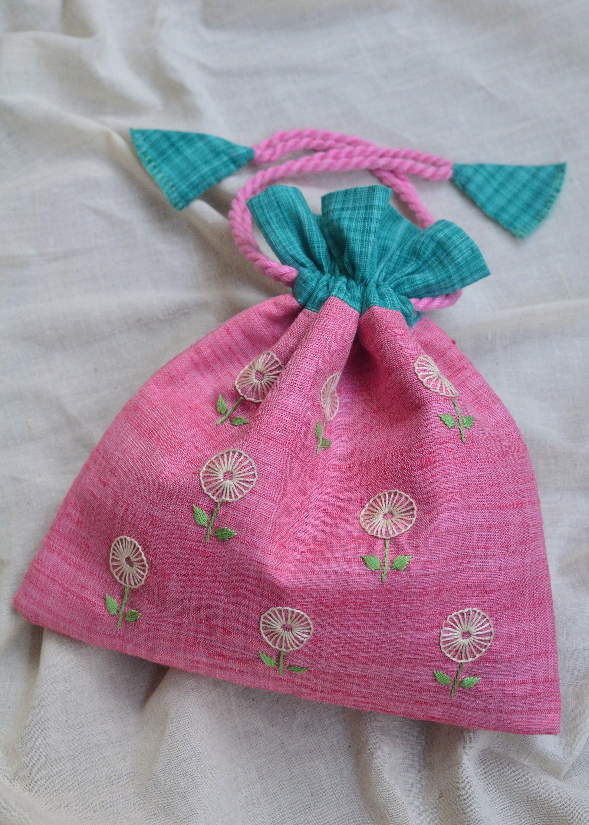Pretty pink - cotton potli image 0