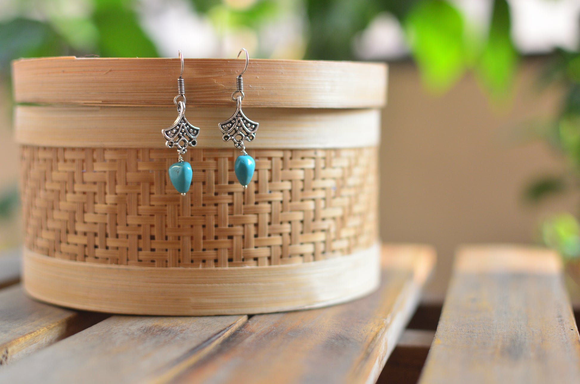 German silver trinkets - blue droplets image 0