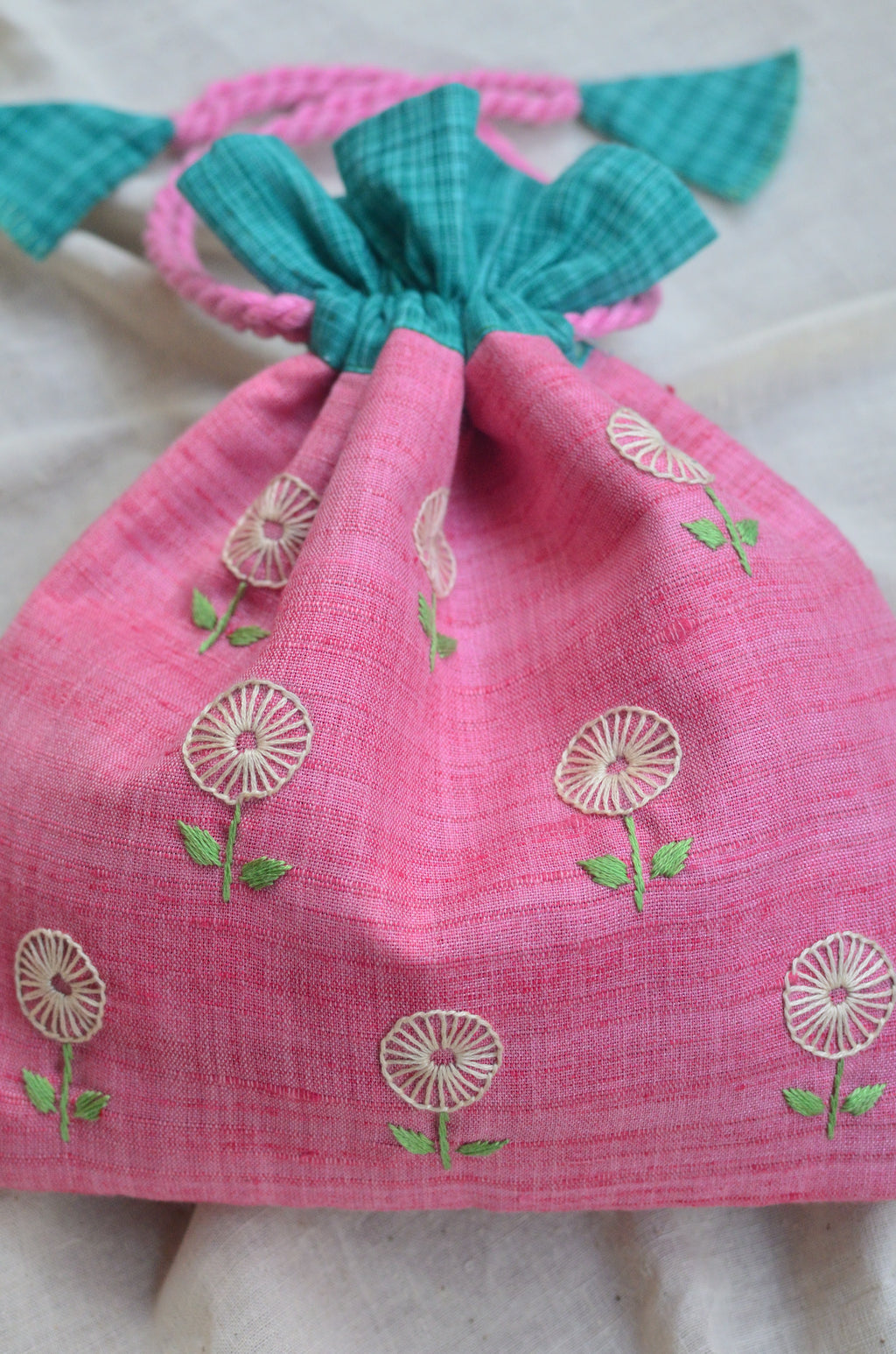 Pretty pink - cotton potli image 1