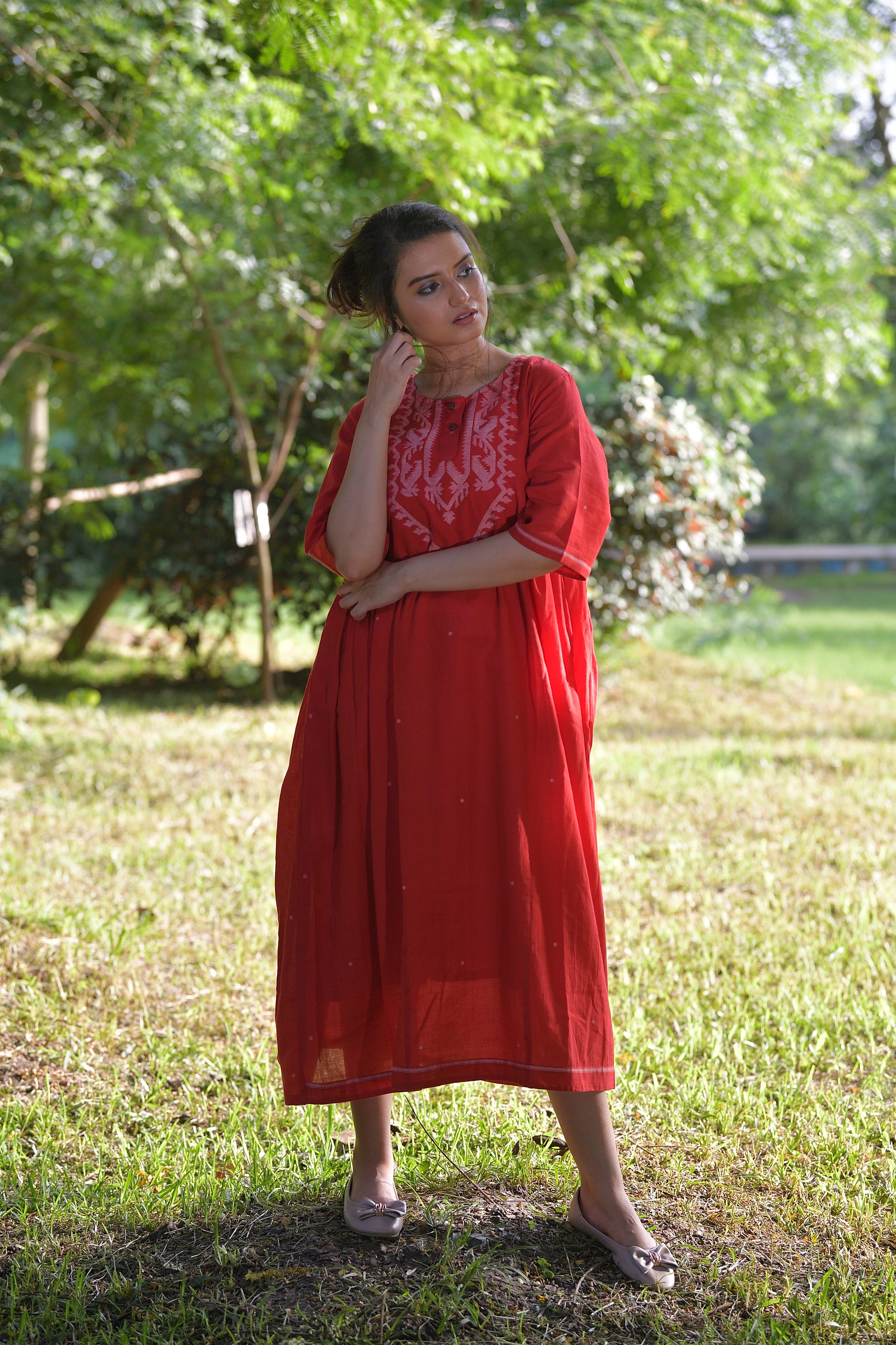 Enchanting Whispers - Jamdani dress image 2