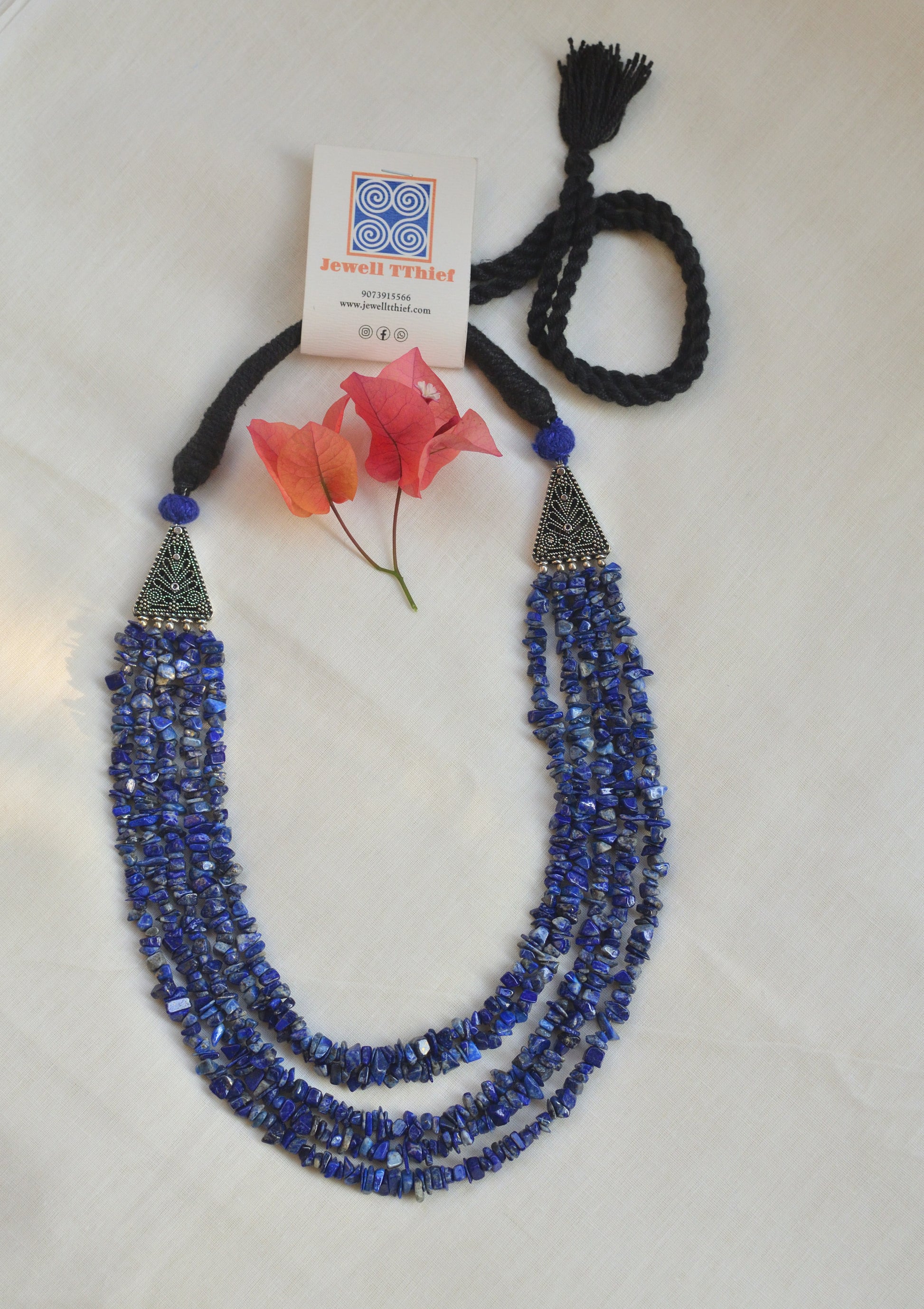 Lapiz lazuli multi strings neckpiece image 0