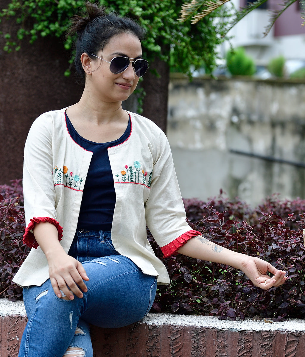 Yamini - cotton jacket - off-white image 4