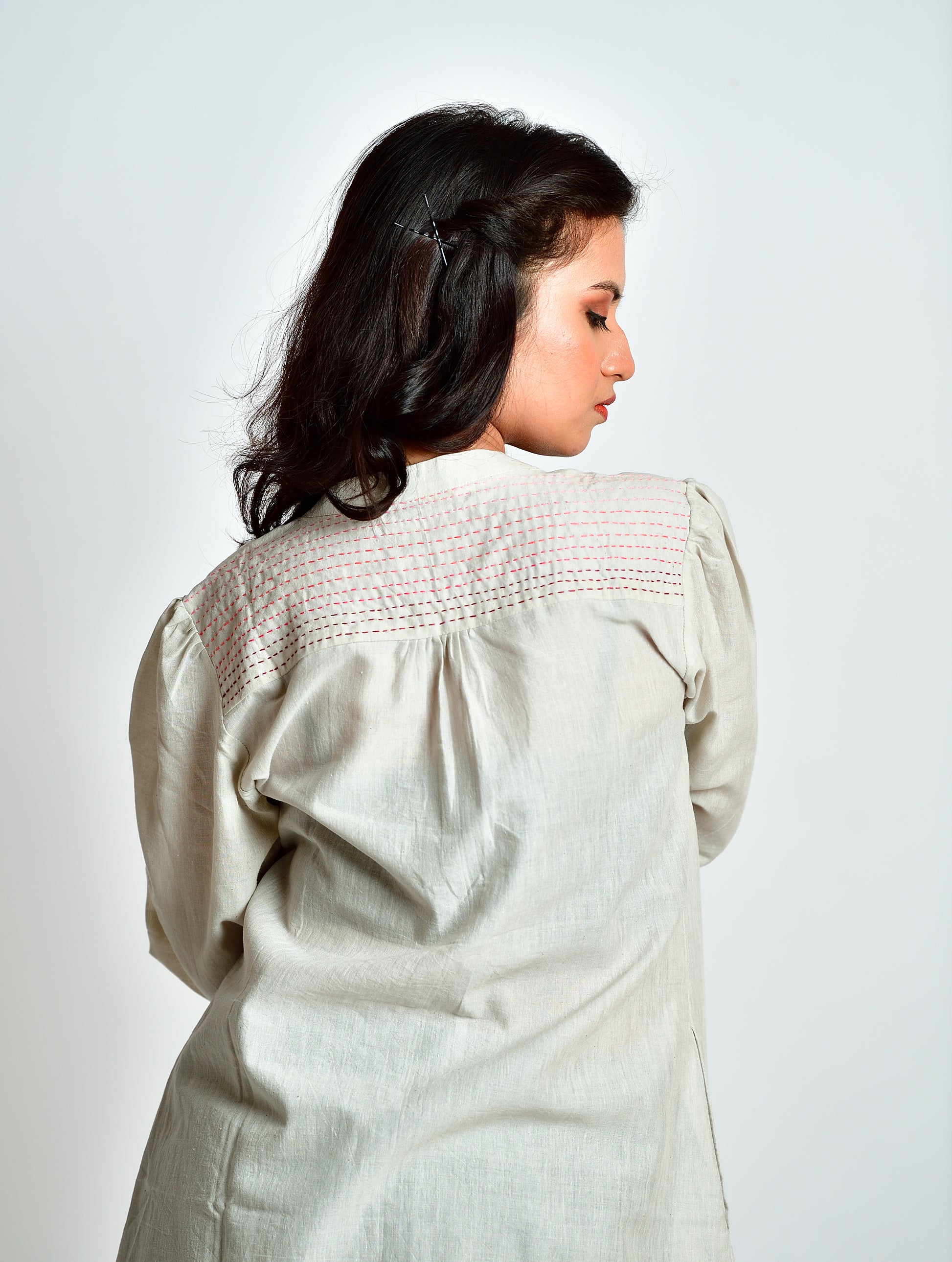 Saanjh - Linen cotton dress cum jacket image 11