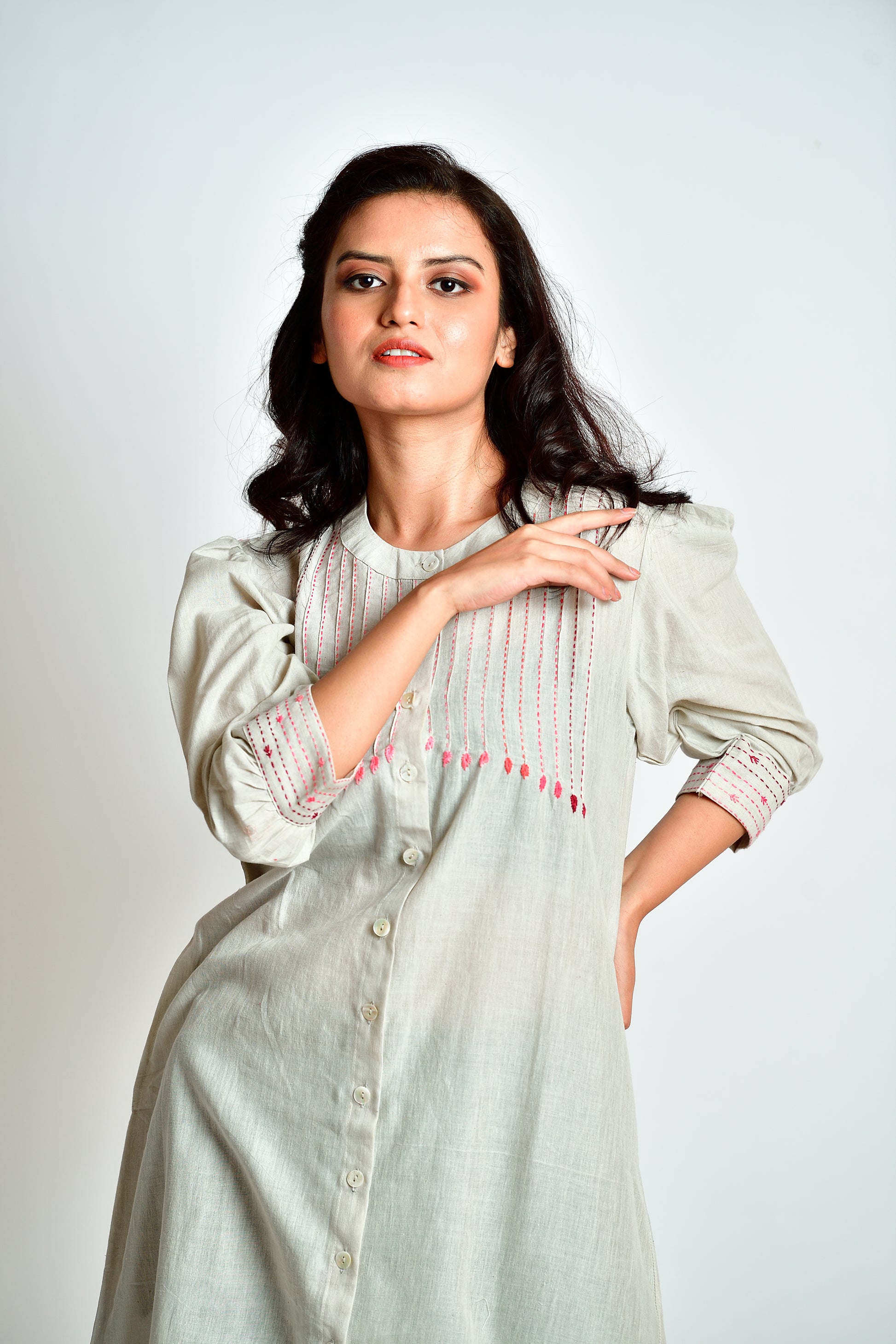 Saanjh - Linen cotton dress cum jacket image 8
