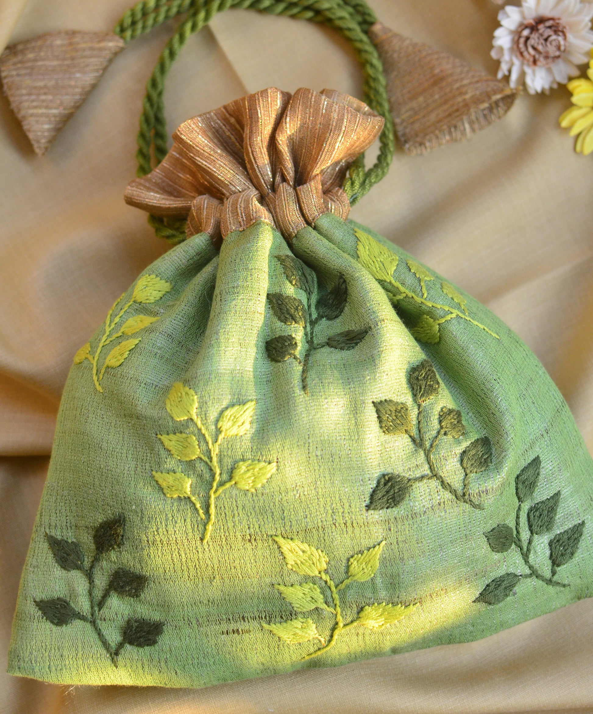 Brinda - raw silk potli image 1