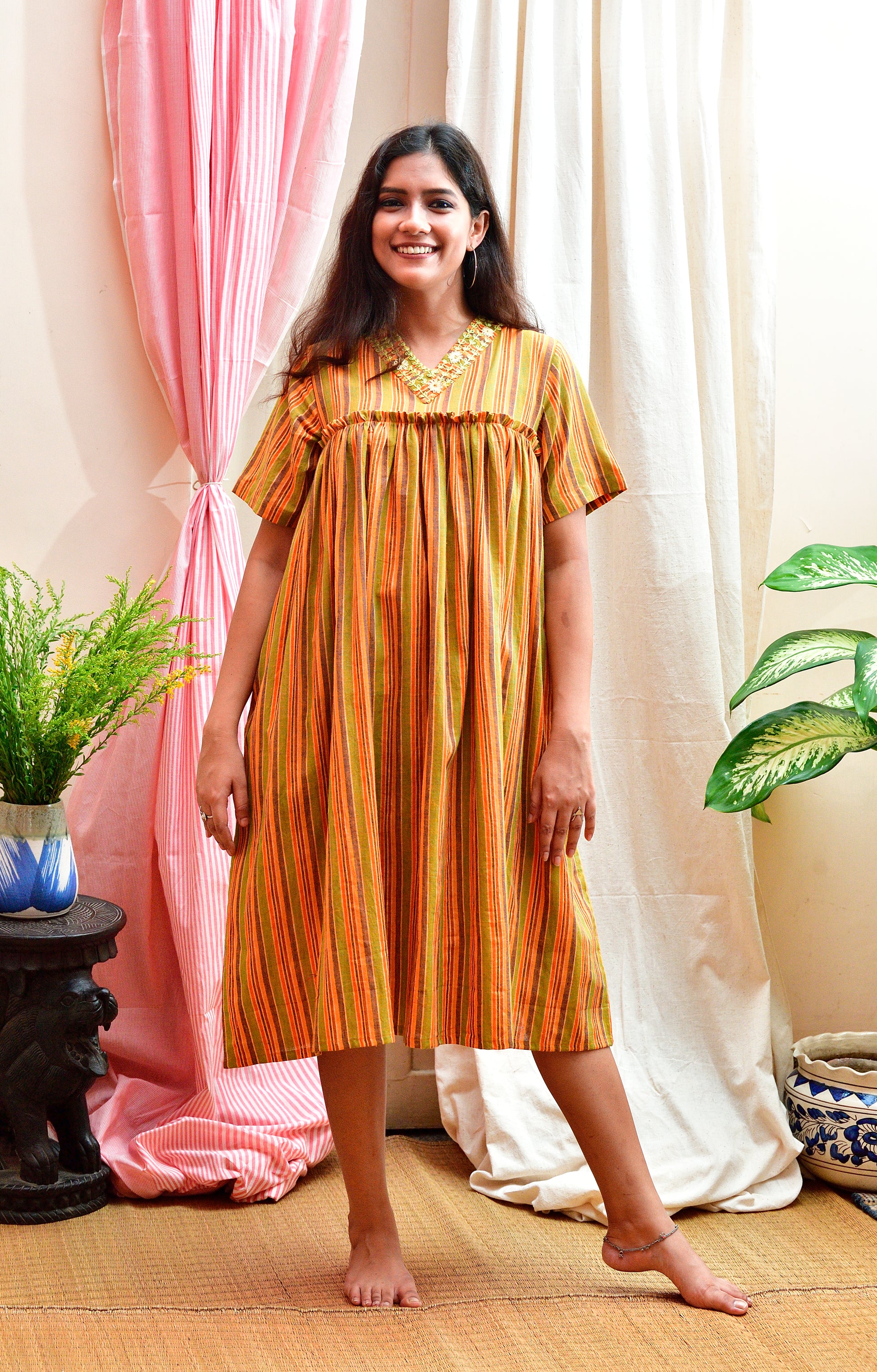 Sadhika - handloom cotton antifit dress image 1