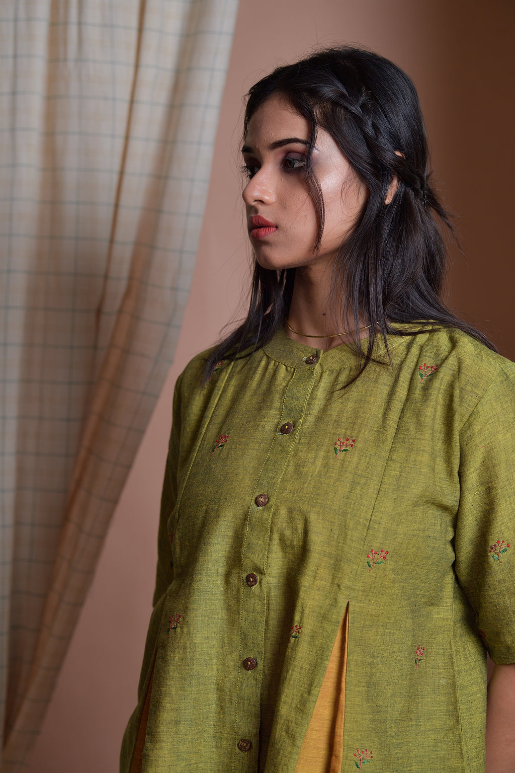 Vines of Mystery - Hand embroidered khadi shirt image 3