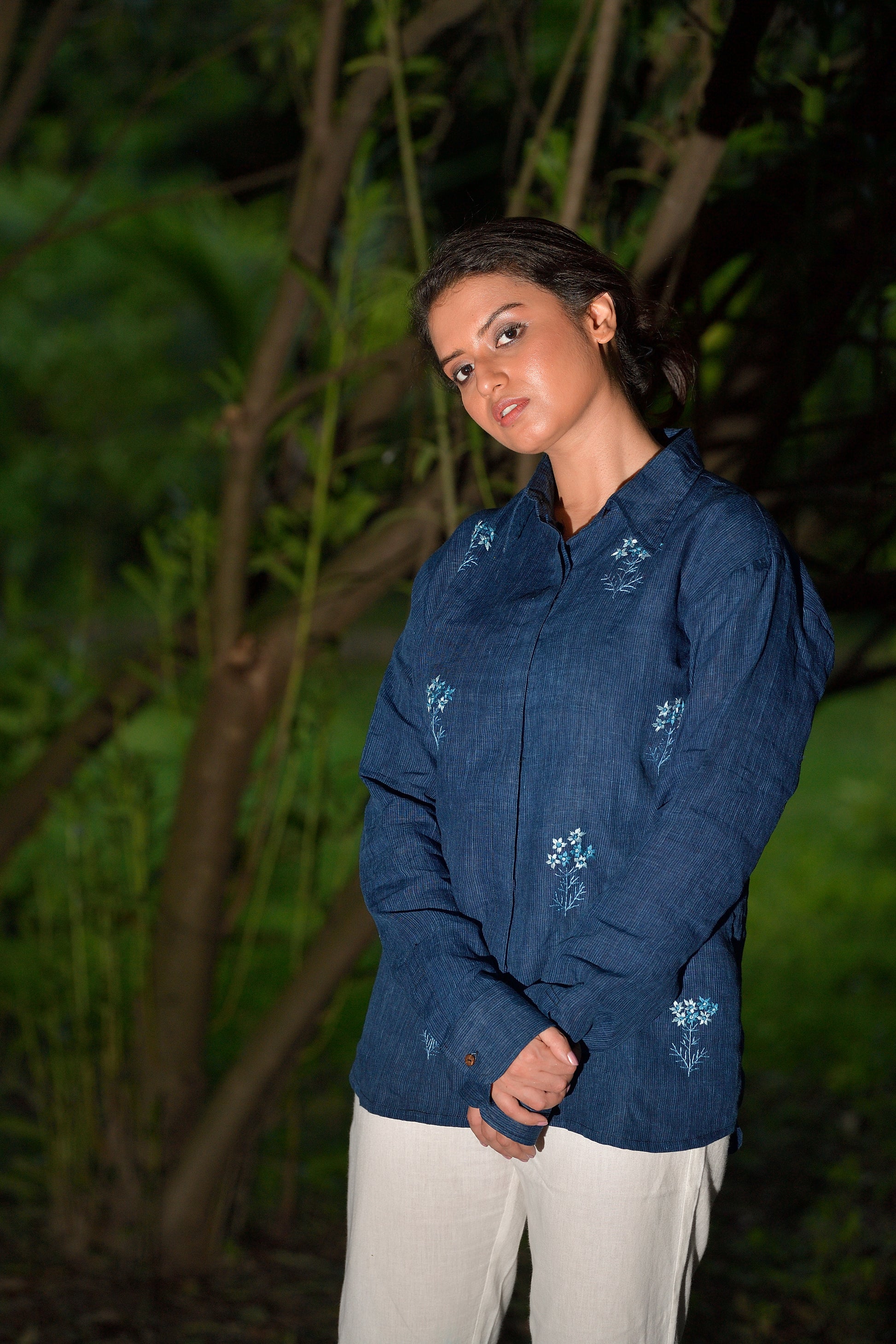 Moonflower Spell - Linen by linen shirt image 6