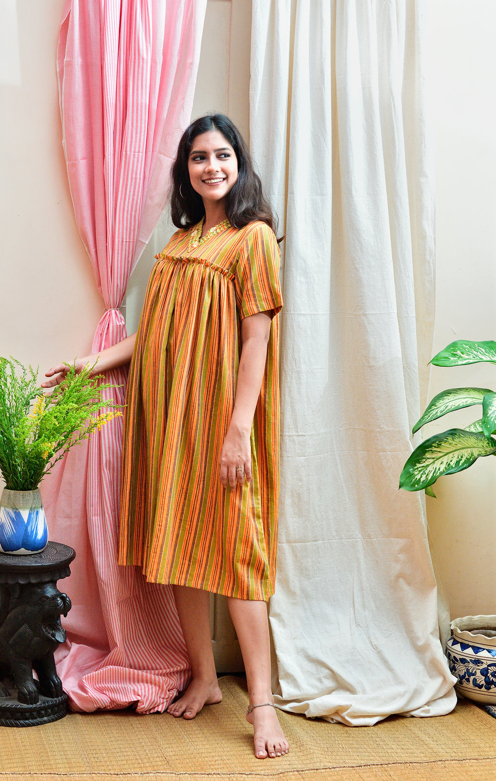 Sadhika - handloom cotton antifit dress image 0