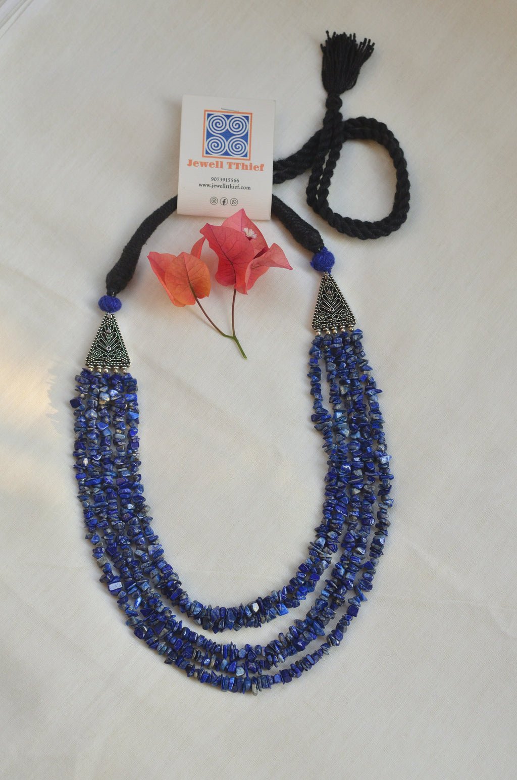 Lapiz lazuli multi strings neckpiece image 1