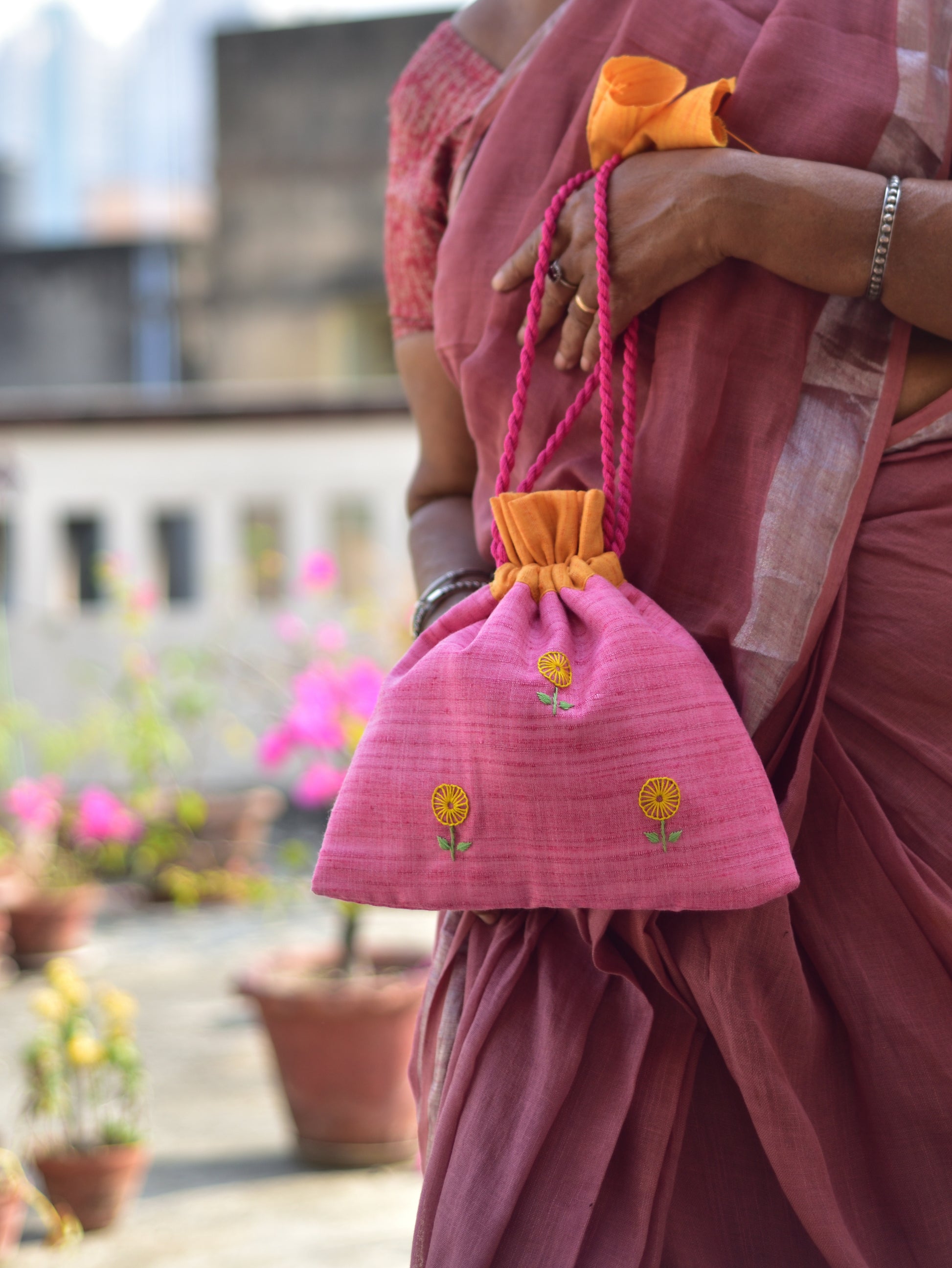Pink Passion - cotton potli image 1