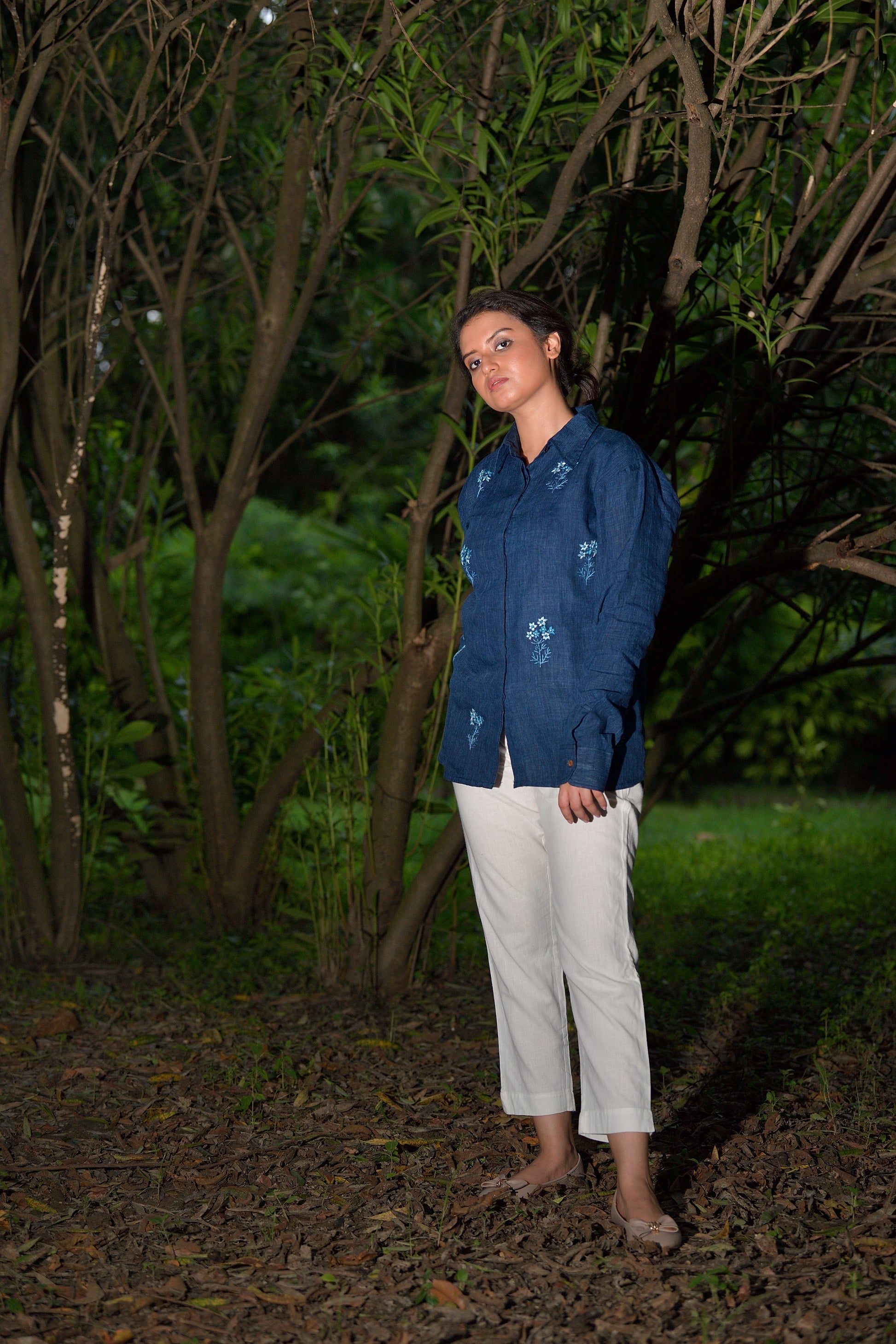 Moonflower Spell - Linen by linen shirt image 7