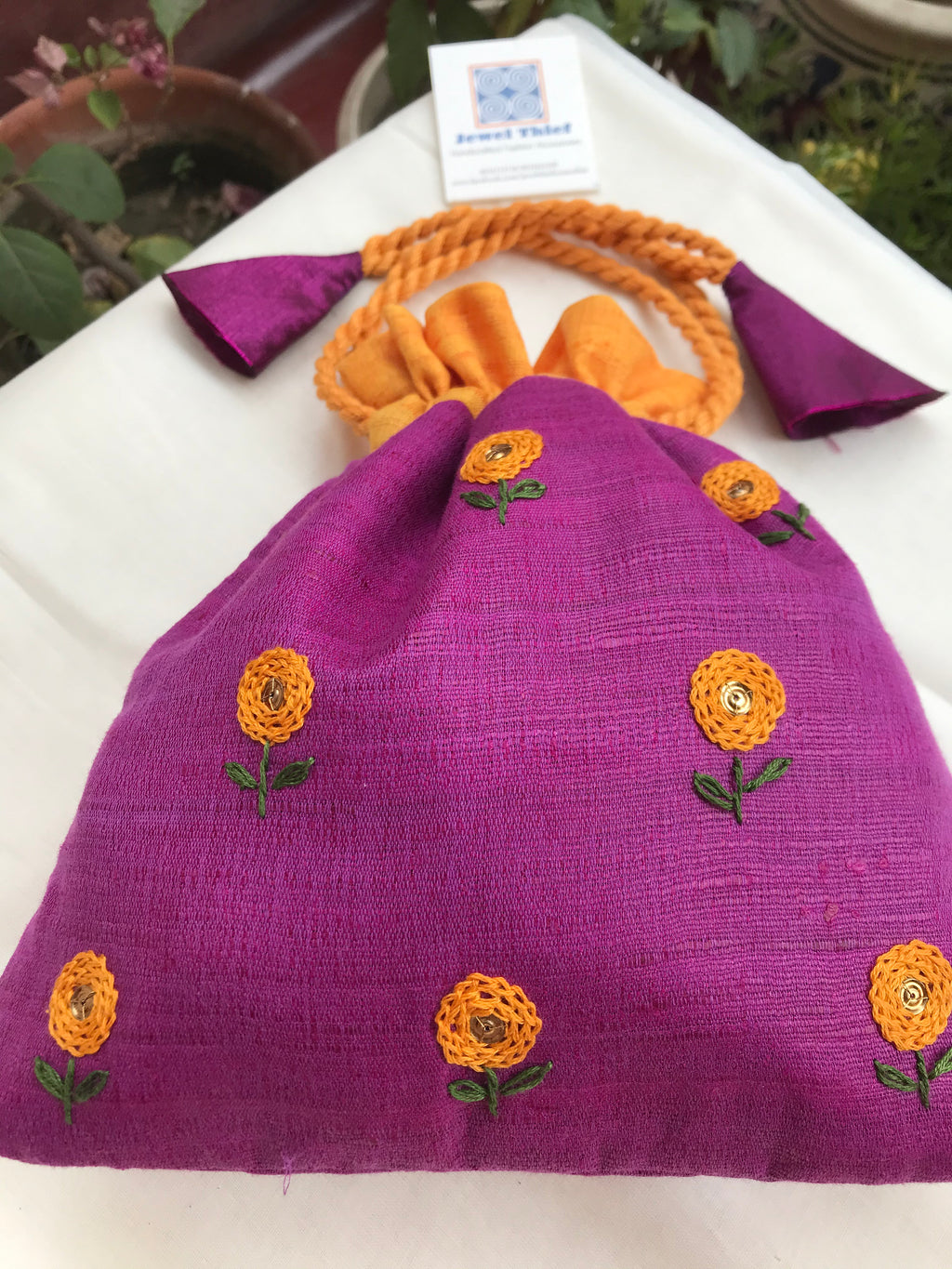 Very Perry - raw silk potli image 1